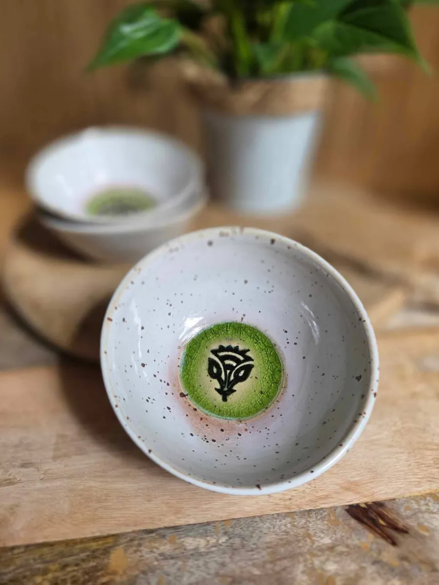 MISKA CERAMICZNA BIAŁA KWIAT