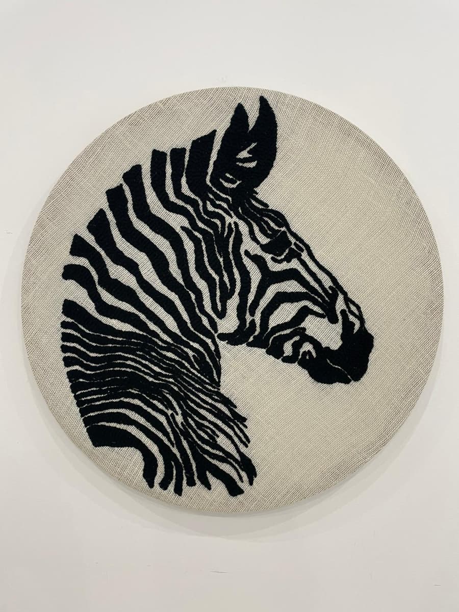 ZEBRA OKRĄGŁY OBRAZ TEKSTYLNY